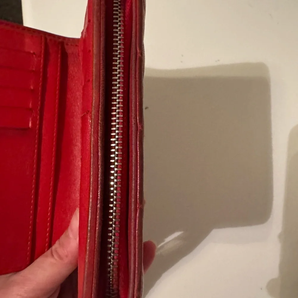 Chanel Small Classic Red Quilted Leather Wallet - Authentic